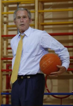 Bush & the basketball game of doom, 6.16.08   6