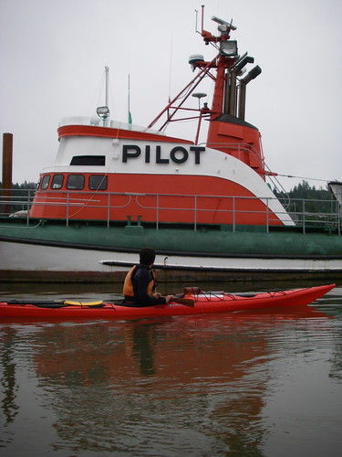 kayak and pilot boat