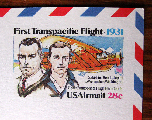 First Transpacific Flight airmail postcard