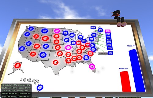 Electoral Map in Capitol Hill sim, Second Life