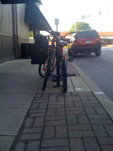 Two bikes on a rack