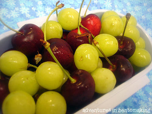 Cherries and grapes