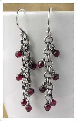 Garnet & Silver earrings