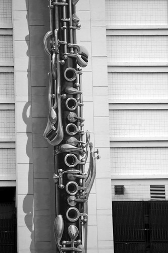 Giant Clarinet painted on a building