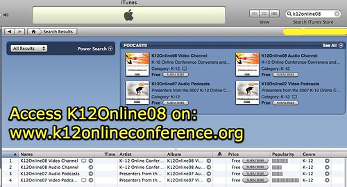 K12Online08 Video and Audio Podcast Channels in iTunes Directory