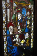 Medieval stained glass - three kings