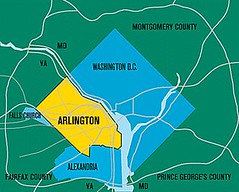 Arlington's location (cartographer unknown)