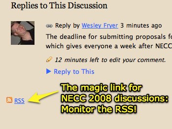 Monitor NECC 2008 discussions with RSS
