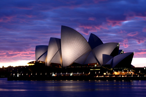  フリー写真素材, 建築・建造物, 夜景, 美術館・博物館・劇場, シドニー・オペラハウス, 世界遺産, シドニー, オーストラリア,  