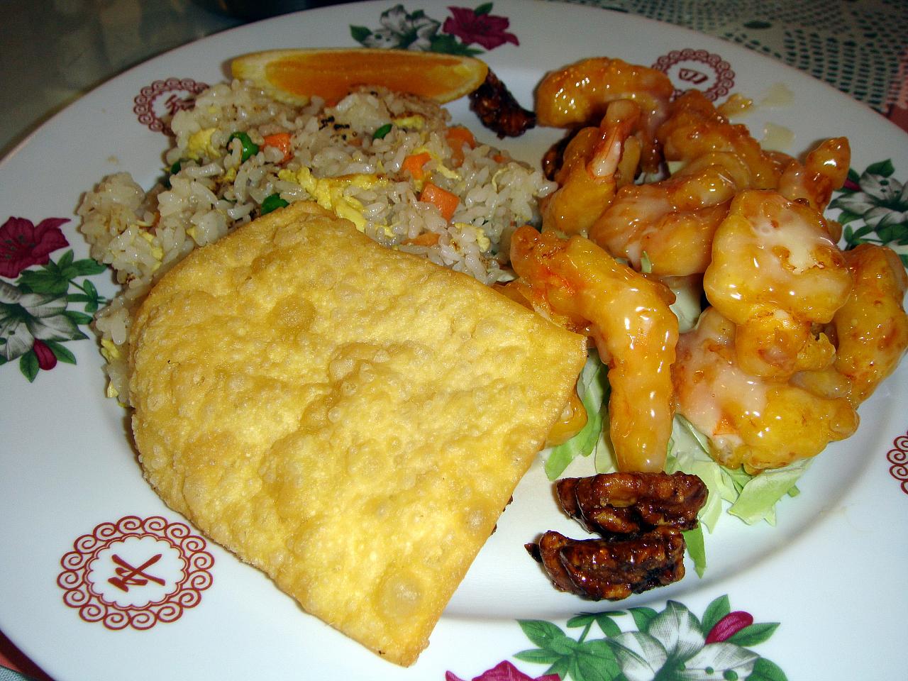 Walnut Shrimp with Fried Rice
