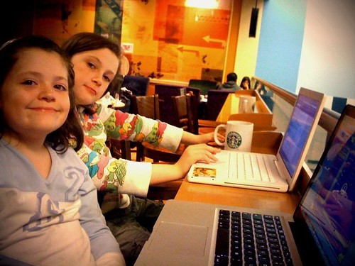 2 girls. 2 Macs. 1 Starbucks (275/365)