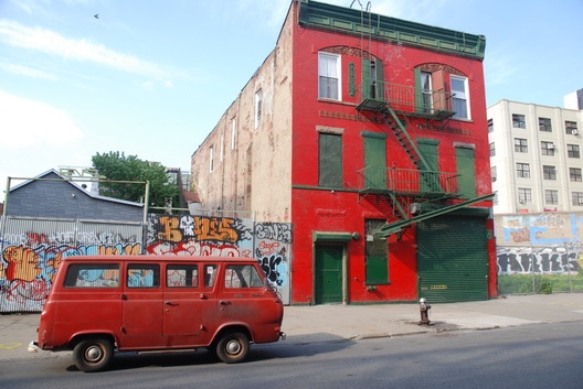 Red Van and Red Building
