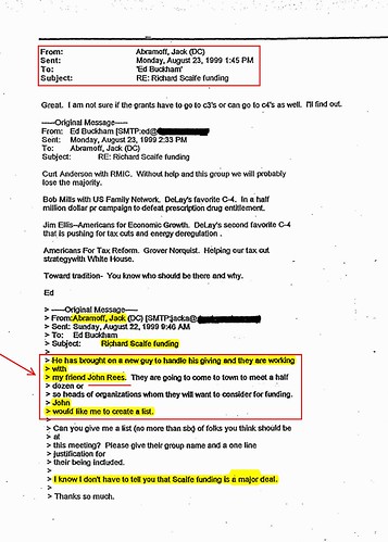 Rees and Abramoff 8-23-99 email