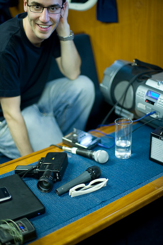Shlomo prepares for the world's first Arctic beatbox battle. Photo: Nathan Gallagher