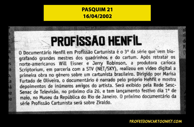 "Profissão Henfil" - Pasquim 21 - 16/04/2002