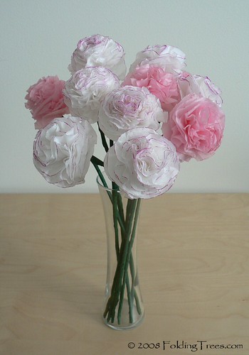 tissue paper flowers instructions. Full instructions and a