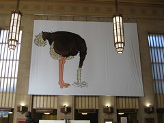 Billboard of an Ostrich with it's Head in the ...
