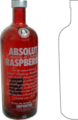 The image of the bottle and half of its outline are shown here.