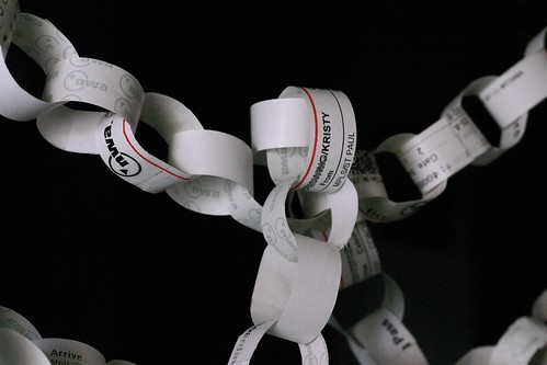 delayed holiday traveler paper chain, detail