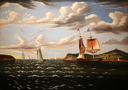Staten Island and the Narrows, tableau de Thomas Chambers au Brooklyn Museum photographié par Katie Chao.