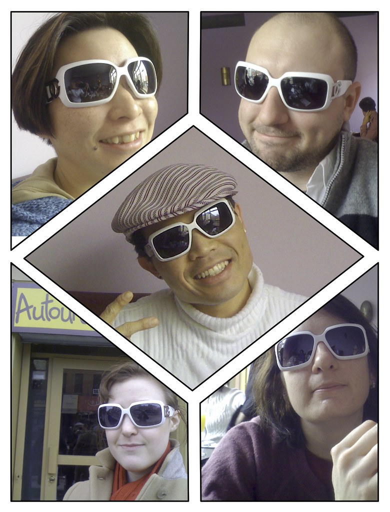 Me and friends in silly white shades