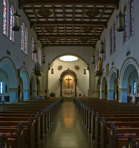 Saint George Roman Catholic Church, in Affton, Missouri, USA - nave