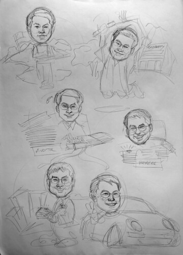 Caricatures for Affinity Equity Partners pencil