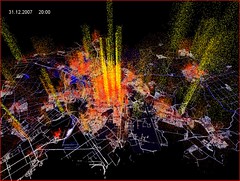 Text messaging activity at 20:00 hours (8 pm) on New Year's Eve in Amsterdam by realtimecity