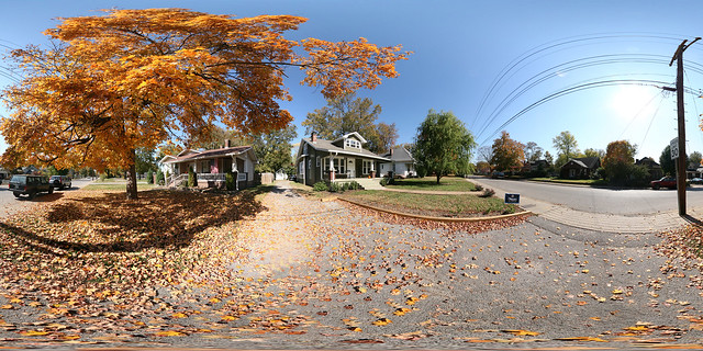2008 11-04 Panorama of our Front Yard and Driveway