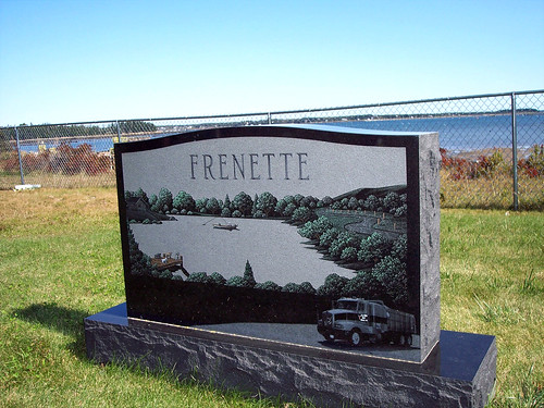 Beal's Island, Maine FH060011. The same few names appear often in the cemetaries. Many tombstones of the decade are personalized. This one shows a truck for