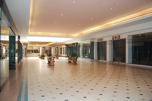 Cloverleaf Mall, virtually empty in Chesterfield County, VA (by: barxtux, creative commons license)