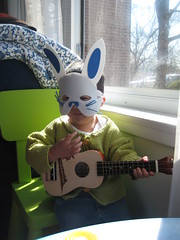 Easter Bunny and the ukulele
