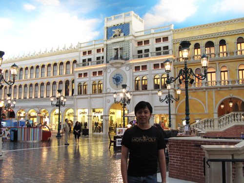 The Grand Canal Shoppes inside Venezia, plus me