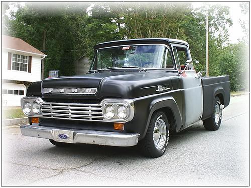 old school black ford truck pickup f100 1958 1957 trucks custom satin 1960 1957ford 1960ford 1959ford 1958ford