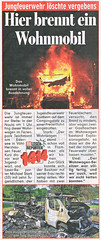 Wohnmobilbrand während der JF-Zeltfahrt - 22.05.08