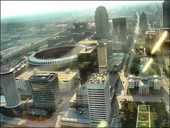 downtown St. Louis, from the Gateway Arch (by: k C, creative commons license)