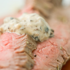 grilled tri-tip with black olive aioli