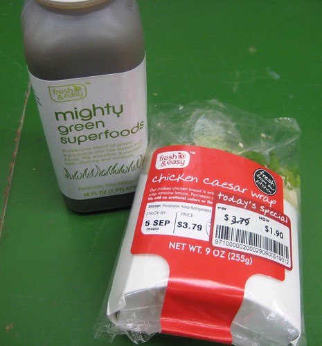 Mighty Green Superfoods Juice & Chicken Caesar Wrap @ Fresh & Easy by you.