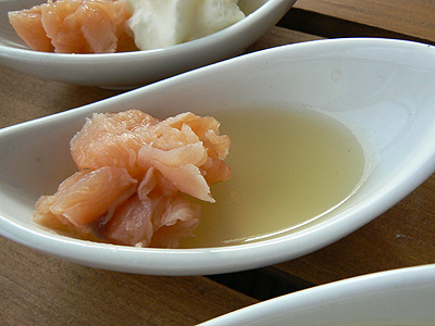 saumon mariné à l'huile de mandariine