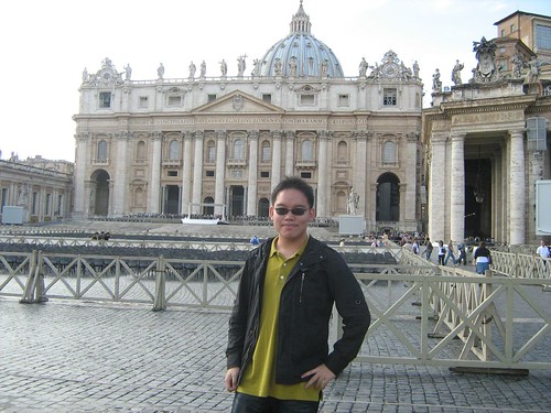Standing before St. Peter's Basilica at Vatican City 2