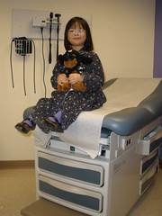 Olivia with Chestnut at Endocrinologist Appointment