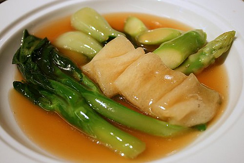 Braised Dry Scallop with Sea Cucumber and Bamboo Pith