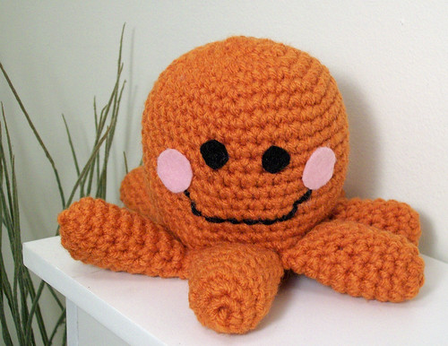 Crocheted Orange Octopus