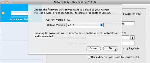 AirPort Utility - Updating Firmware to 7.5.2