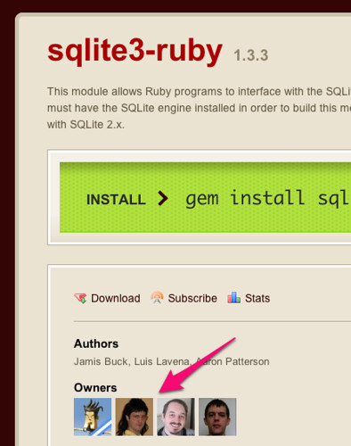 sqlite3-ruby | RubyGems.org | your community gem host
