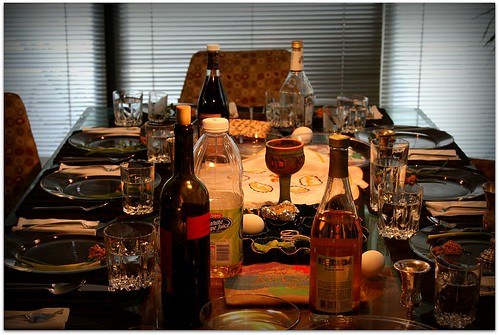 Seder table