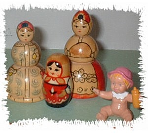 Little wooden dolls.