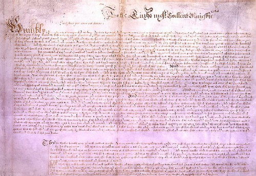 Petition of Right 1628. During the reign of Charles I, 