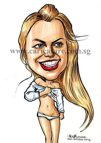 Celebrity caricatures - Britney Spears colour watermark