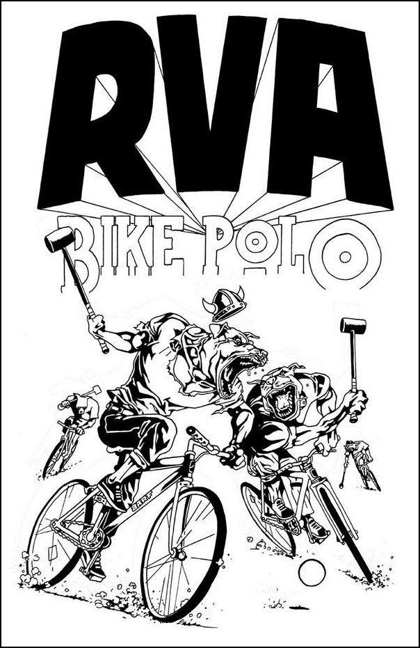 RVA bike polo Barf dogs art
